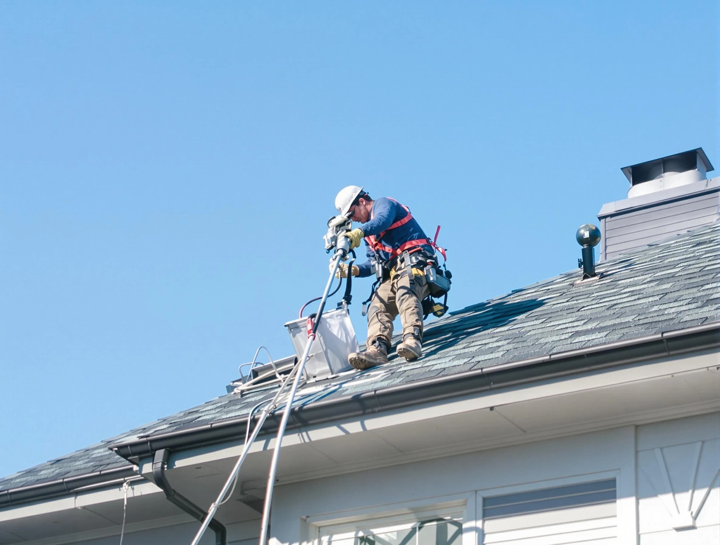 Murray Dryer Vent Cleaning certified technician cleaning a roof-mounted dryer vent system in Murray