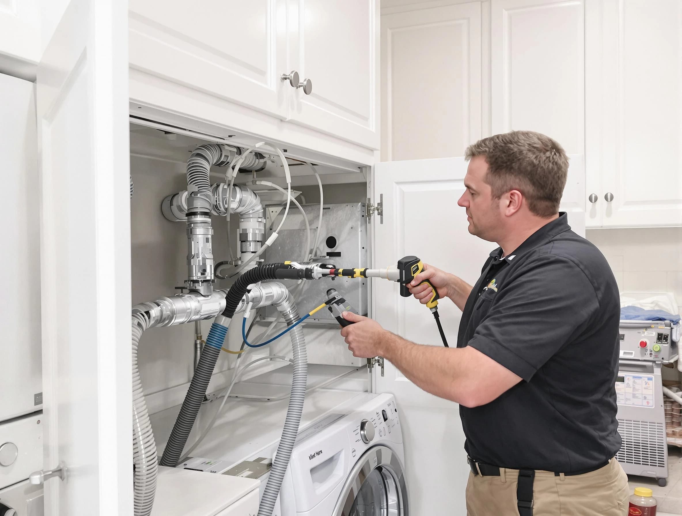 Murray Dryer Vent Cleaning professional removing severe blockage from a clogged dryer vent in Murray