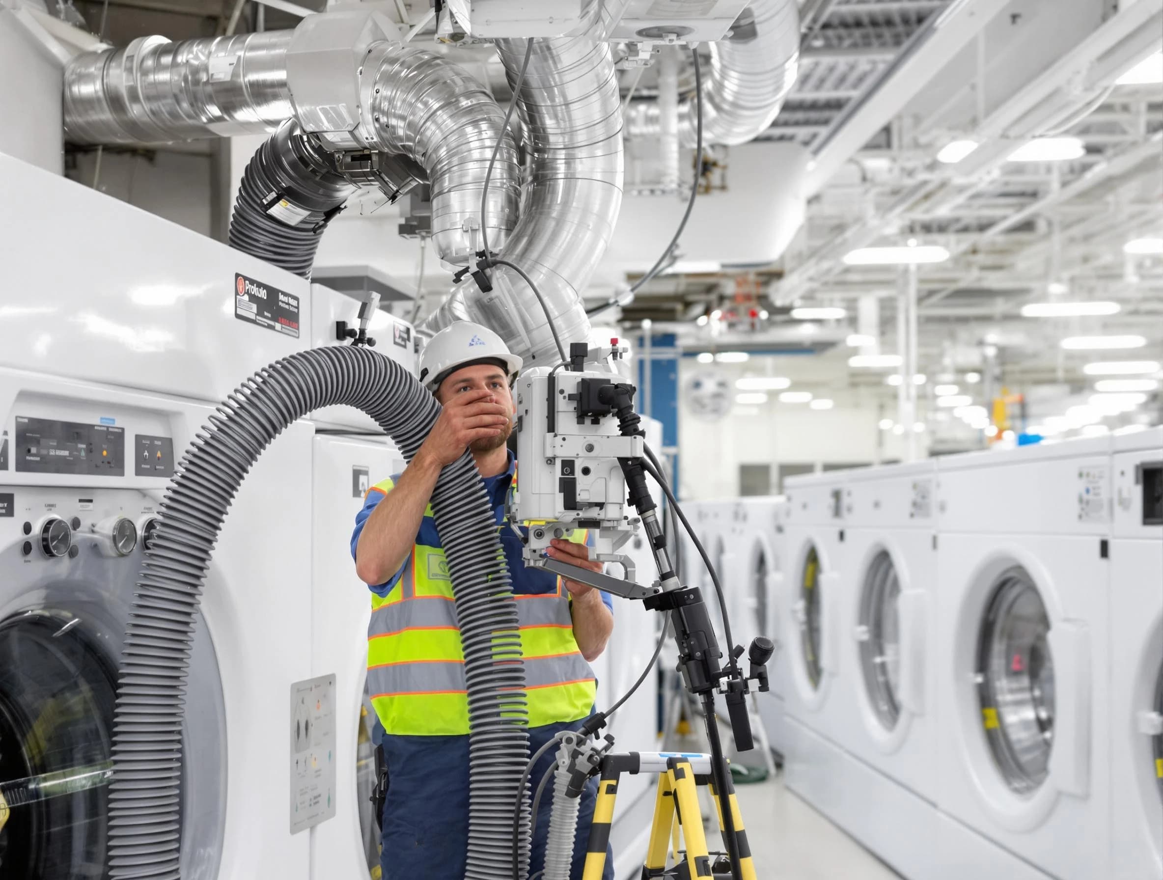 Murray Dryer Vent Cleaning team performing commercial-grade dryer vent cleaning at a business facility in Murray