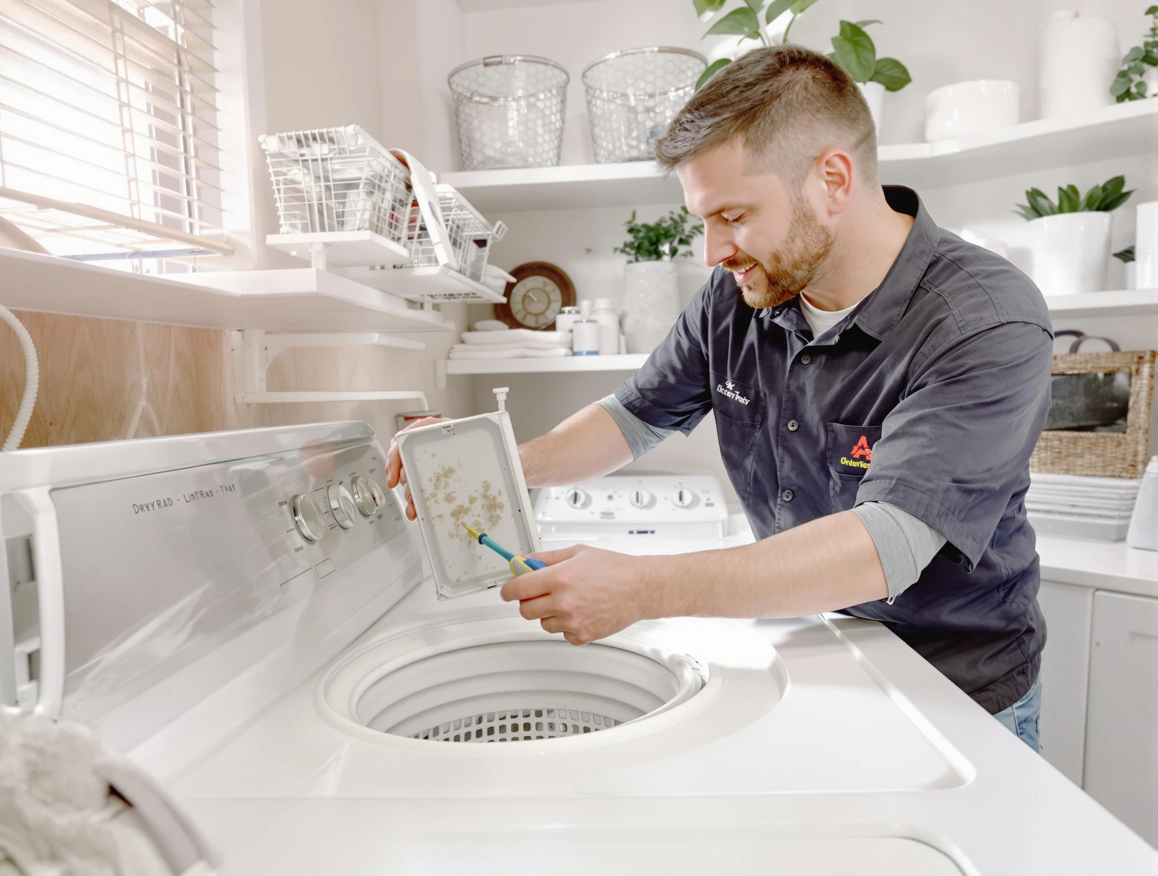 Cleaning Dryer Lint Trap in Murray