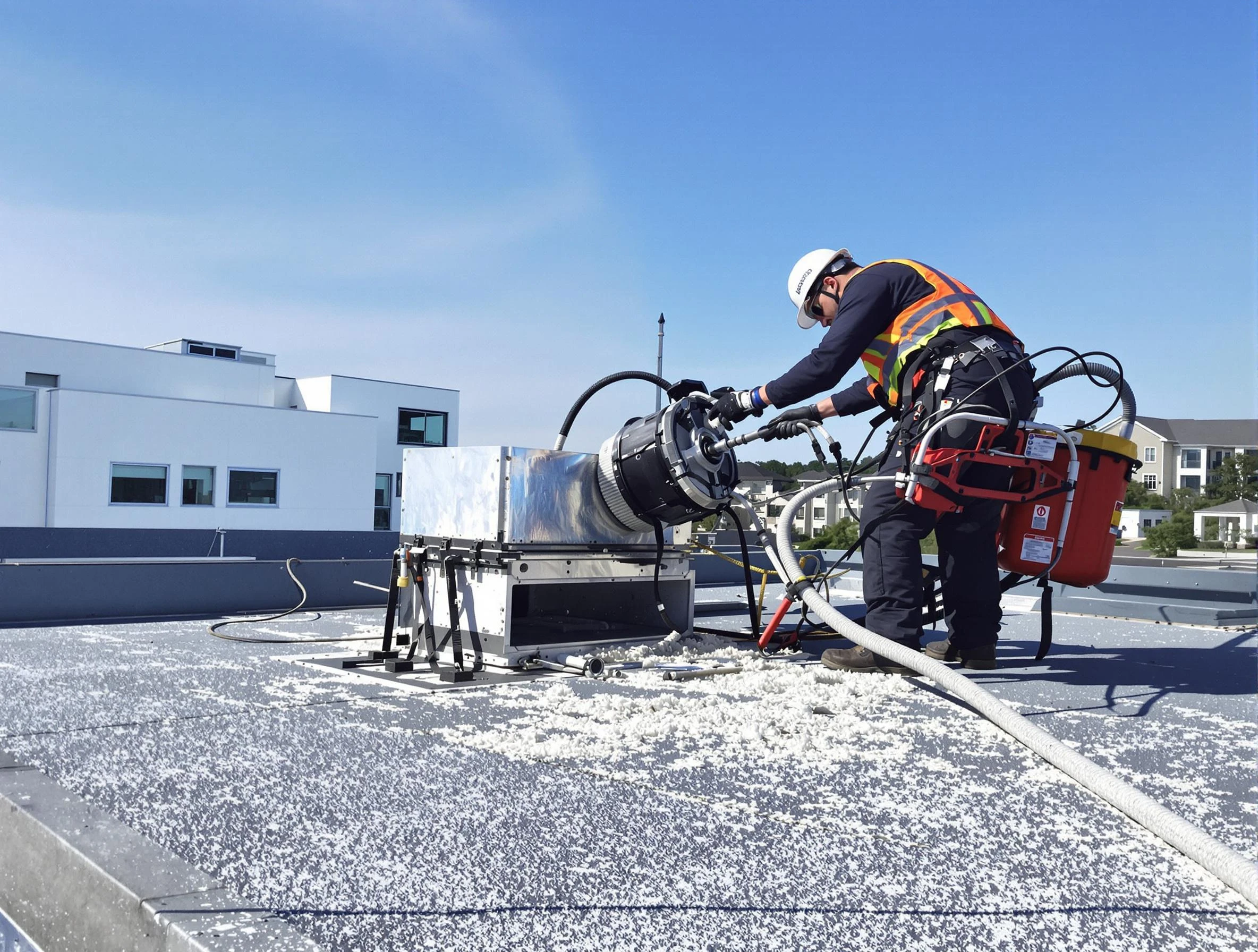 Cleaning Dryer Vent On Roof in Murray
